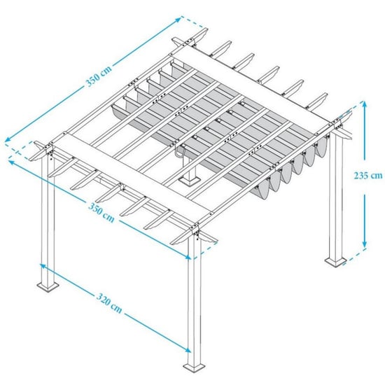 Paragon Outdoor Aluminium paviljoen pergola 350x350x235 cm - Image 2