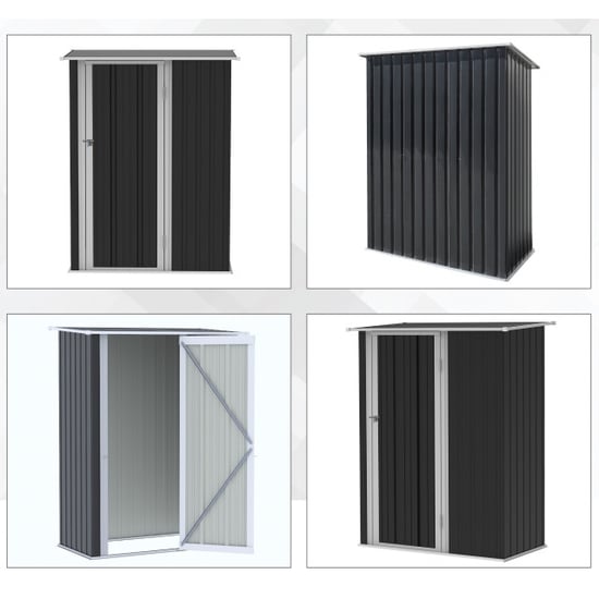 4goodz Outsunny stalen tuinkast balkonkast 84x142x189 cm - - Image 6