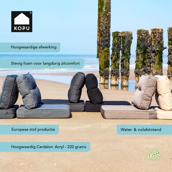 Kopu ® melan hoogwaardige loungekussen-set zit en rug 60 cm creme - Image 2
