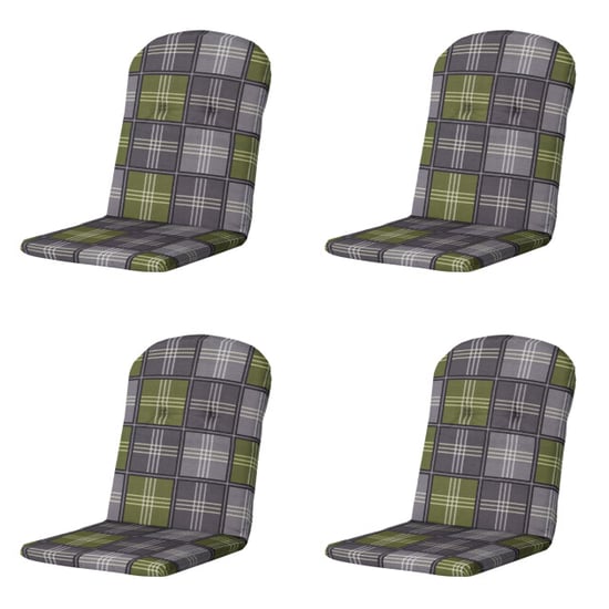 Madison kuipstoelkussen hoge rug patchy olive ca. 96x45 cm set van 4 - Image 1