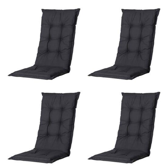Madison tuinkussens hoge rug basic black 123x50 antraciet 4 stuks - Image 1