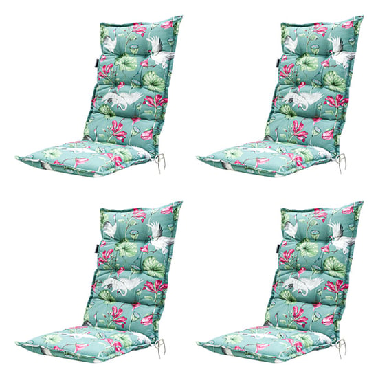 Madison tuinstoelkussen hoge rug 123x50 - vieve green 4 stuks - Image 1