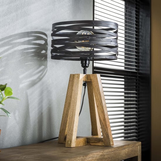 Hoyz Hoyz tafellamp twist mini houten kruisframe 29x29x50 - Image 3