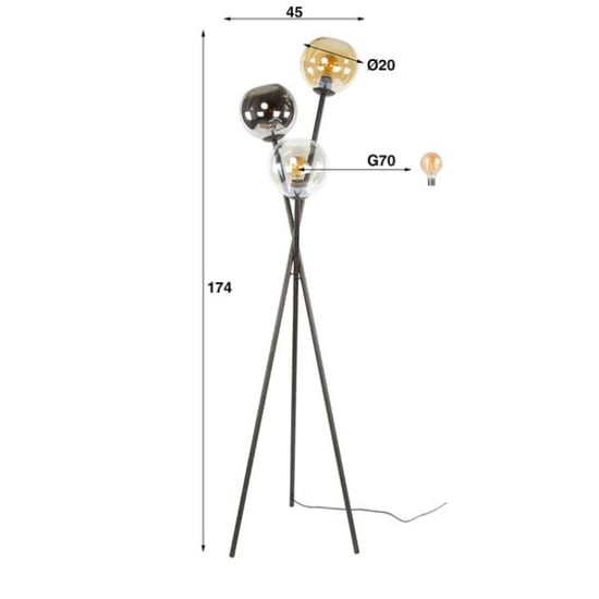 Hoyz vloerlamp multi globe 3-lichts artic - Image 3