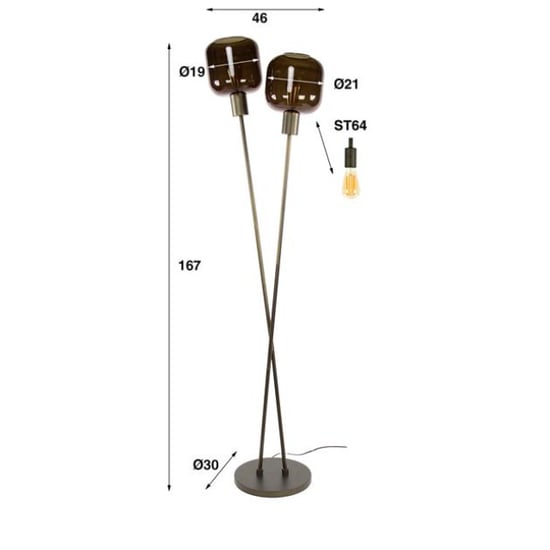 Hoyz vloerlamp bronza 2-lichts sienna brown - Image 3