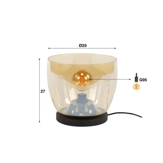 Hoyz vloerlamp up l amberkleurig glas Ø29 - Image 2