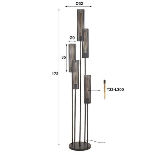 Hoyz vloerlamp 5l getrapt tube mesh artic - Image 2