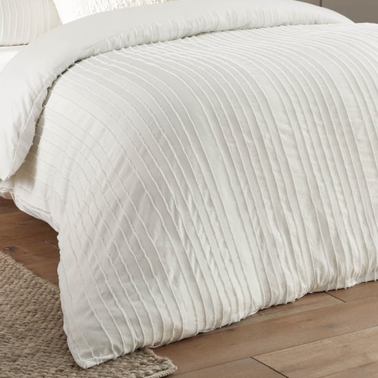 Duvet Day Harrison Stripe Tufted Soft Touch Duvet Cover Set, Double, White - Image 3