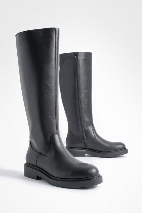 Minimal Chunky Knee High Boots - Image 1