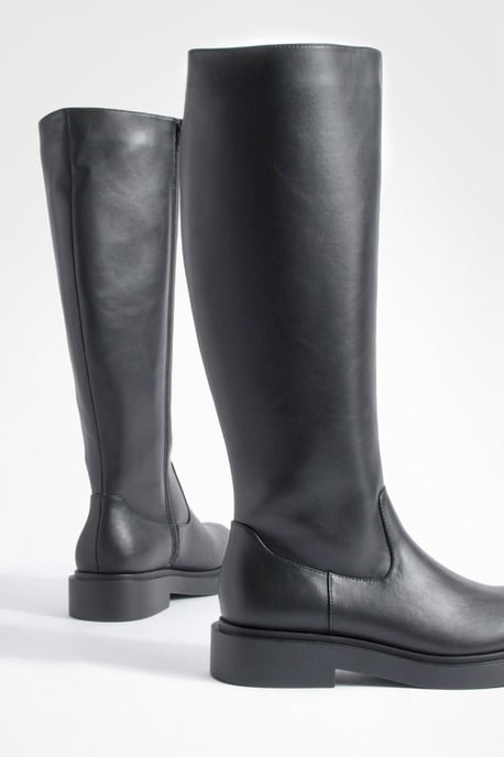 Minimal Chunky Knee High Boots - Image 3