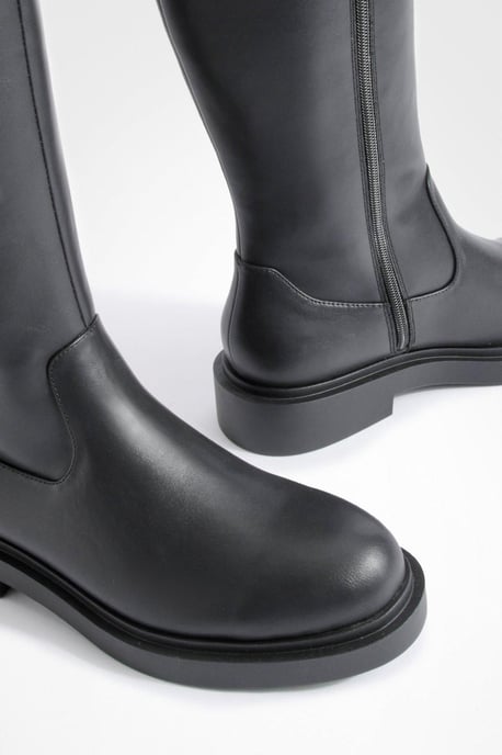 Minimal Chunky Knee High Boots - Image 4