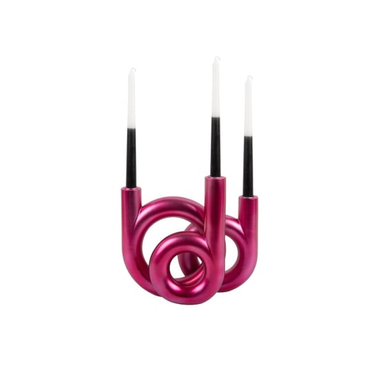 Present Time kandelaar rings medium metallic dark pink - Image 2