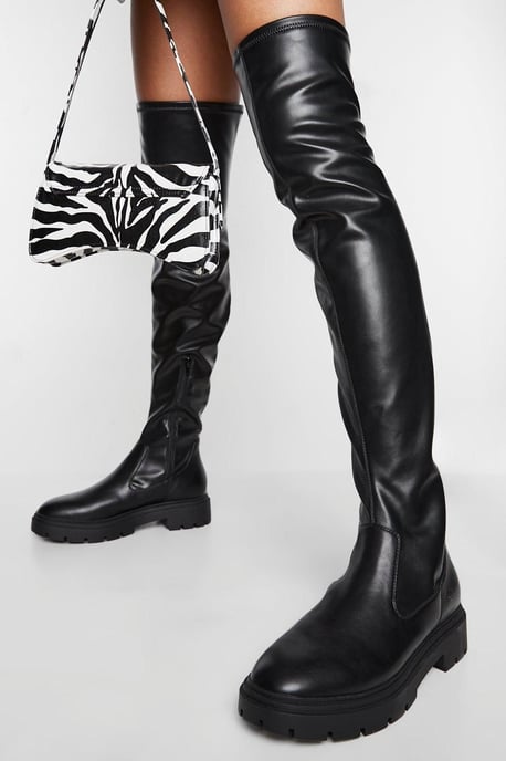 Chunky Flat Over The Knee Boots - Image 1