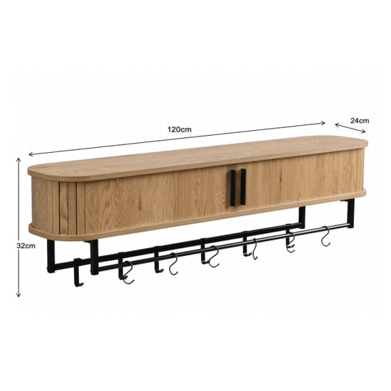 Furnilux Kapstok 120 x 24 x 32 cm xxxl wandkapstok kiruna 12 haken licht - Image 2