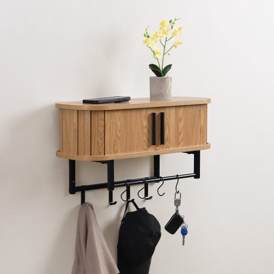 Furnilux Kapstok 60 x 24 x 32 cm smal wandkapstok kiruna 8 haken licht - Image 3