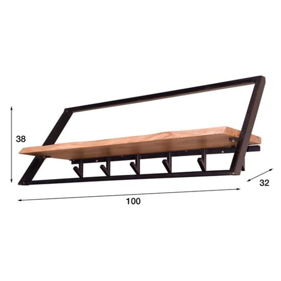 Hoyz Hoyz kapstok lean / massief acacia naturel 6 haken - Image 2