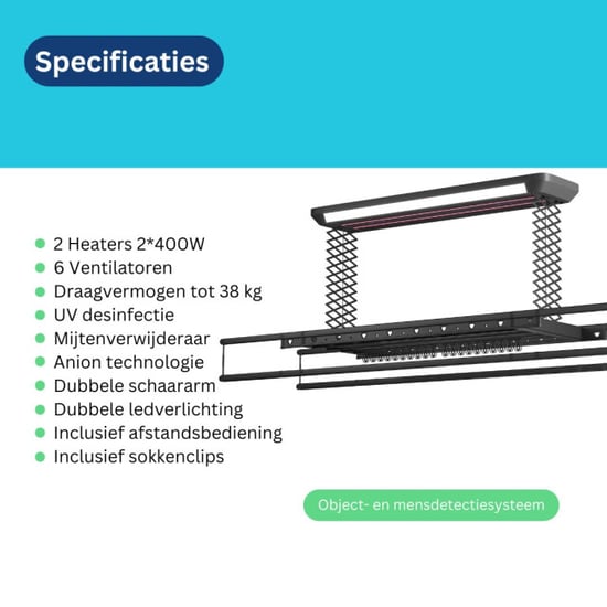 Wasophoogte Plafonddroogrek topdry elite zwart - Image 3