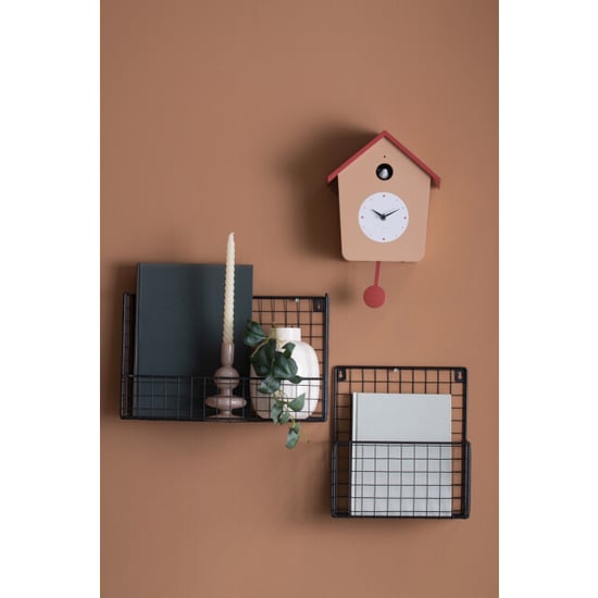 Karlsson wandklok cuckoo light soft brown & red ochre - Image 3