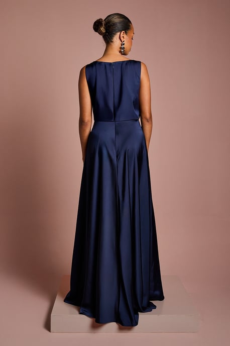 Coast Honoured Petite Sleeveless Cowl Neck Satin Maxi Bridesmaid Dress - Image 3