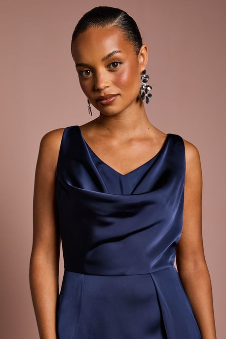 Coast Honoured Petite Sleeveless Cowl Neck Satin Maxi Bridesmaid Dress - Image 4