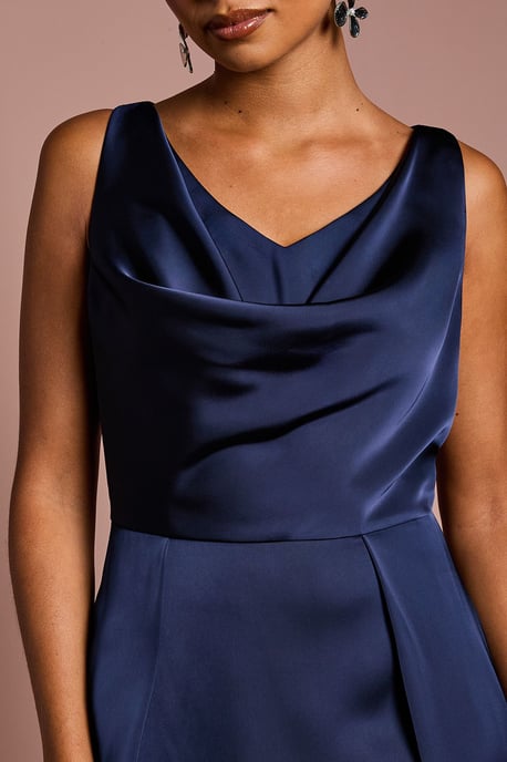 Coast Honoured Petite Sleeveless Cowl Neck Satin Maxi Bridesmaid Dress - Image 5