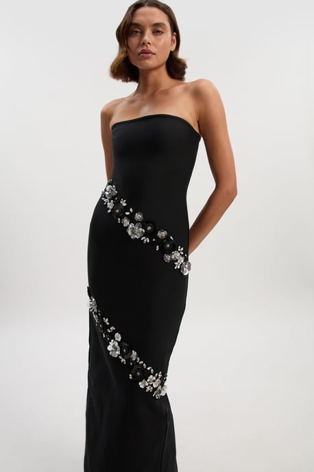 Embellished Figure Form Bandeau Maxi Dress - Image 1