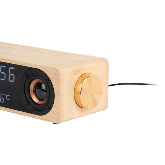 Karlsson wekker classic bt speaker radio w. phone charger bamboe - Image 2
