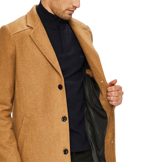 TOM TAILOR Mens Trench Over Coat Wool Winter Long Jacket Formal Office Outwear - Image 3