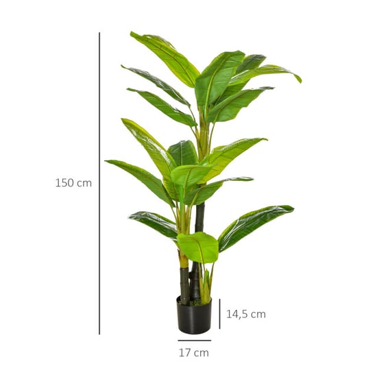 4goodz Homcom kunstplant bananenboom decoratieve kunstplant 150 cm - Image 2