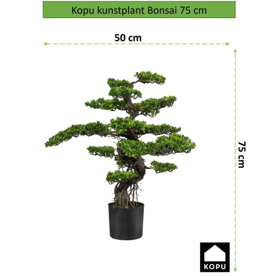 Kopu ® kunstplant bonsai 75 cm in zwarte pot bonsai boompje - Image 2