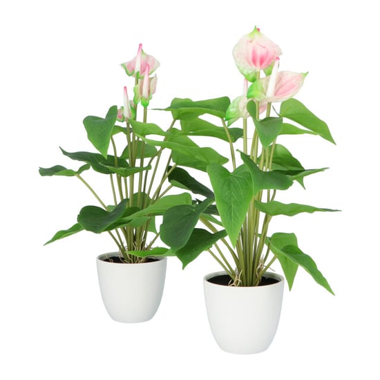 Kopu ® 2 stuks anthurium kunstplant 40 cm flamingoplant - Image 3