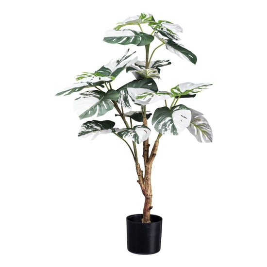 Kopu ® kunstplant monstera variegata 80 cm 21 bladeren gatenplant - Image 1