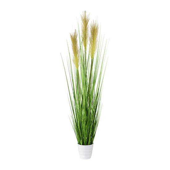 Kopu ® kunstplant pampusgras 95 cm 3 pluimen in witte pot - Image 1
