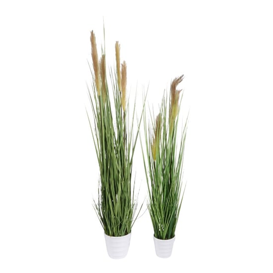 Kopu ® kunstplant pampusgras 95 cm 3 pluimen in witte pot - Image 2