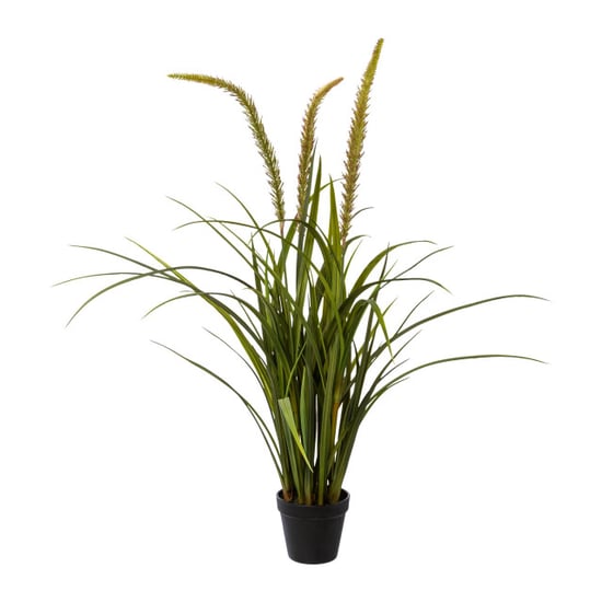 Kopu ® kunstplant miscanthus 90 cm 3 pluimen in zwarte pot - Image 1