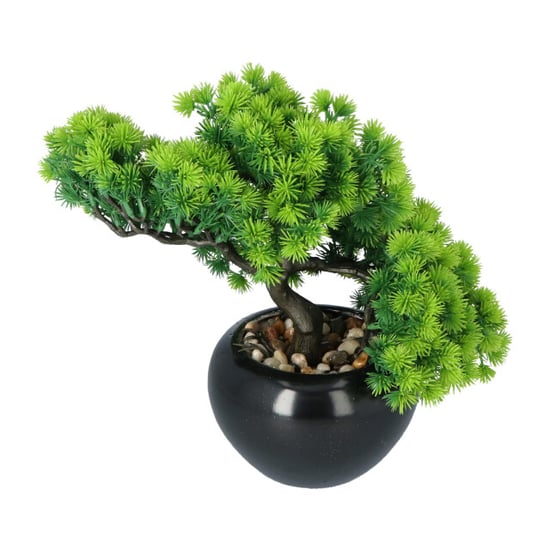 Kopu ® kunstplant bonsai lariks 26 cm met zwarte pot bonsai boompje - Image 3