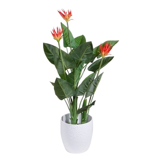 Kopu ® kunstplant guzmania 105 cm met 3 oranje bloemen nepplant - Image 4