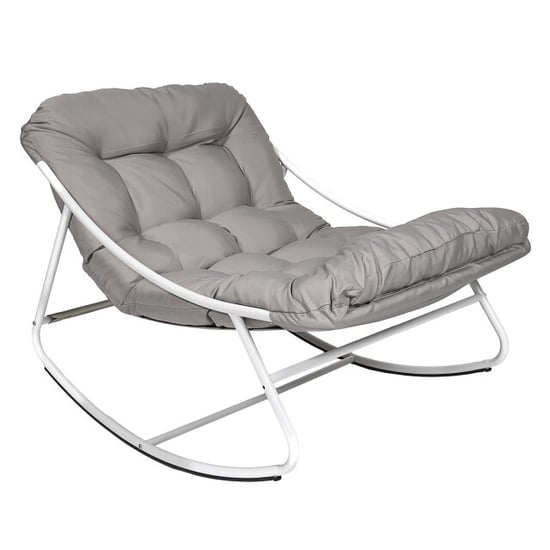 Casa di Elturo Schommel loungestoel voor buiten – wit frame & kussens - Image 1