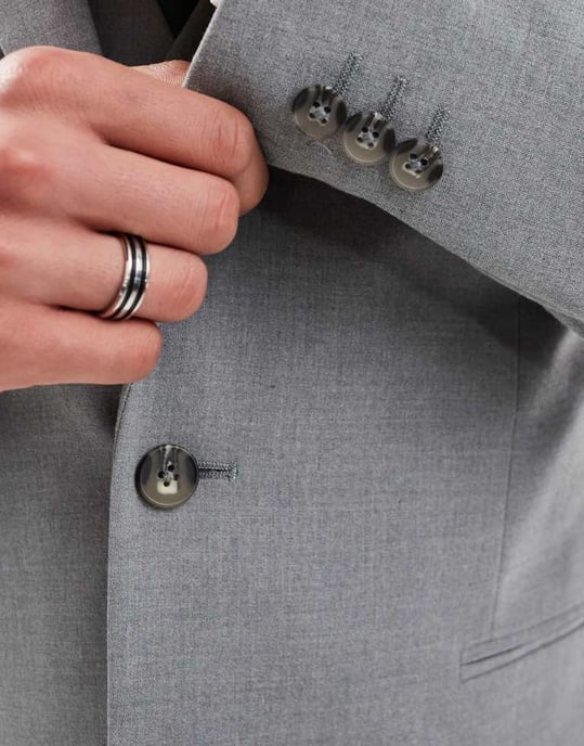 ASOS DESIGN slim suit jacket in grey - Image 2