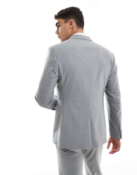 ASOS DESIGN slim suit jacket in grey - Image 3