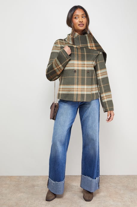 Hand Stitched Scarf Longline Jacket Coat - Image 2