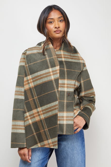 Hand Stitched Scarf Longline Jacket Coat - Image 4