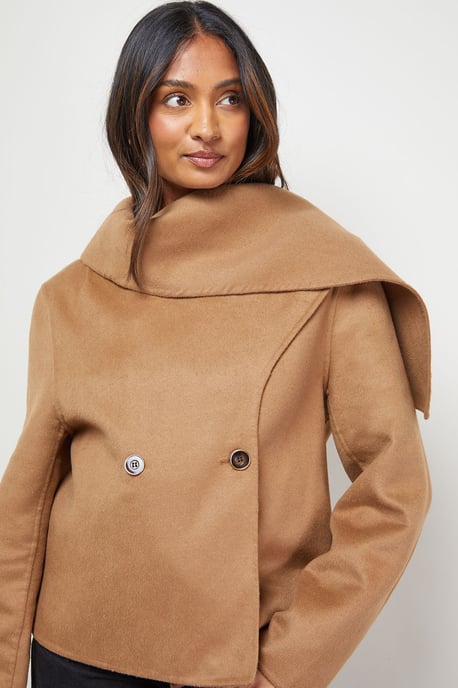 Hand Stitched Scarf Longline Jacket Coat - Image 4