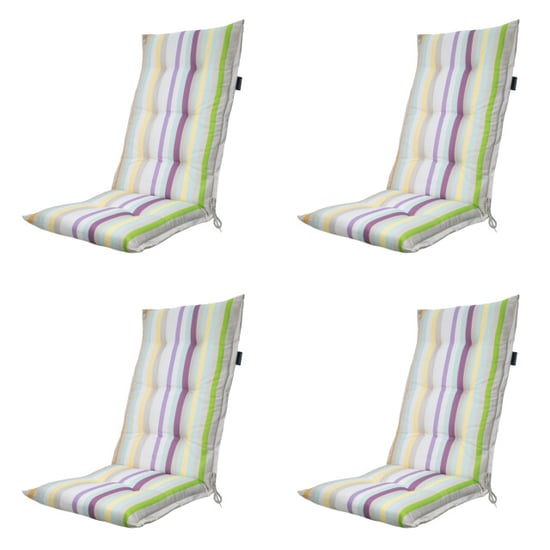 Madison tuinstoelkussen hoge rug righe purple ca. 123x50 cm set van 4 - Image 1