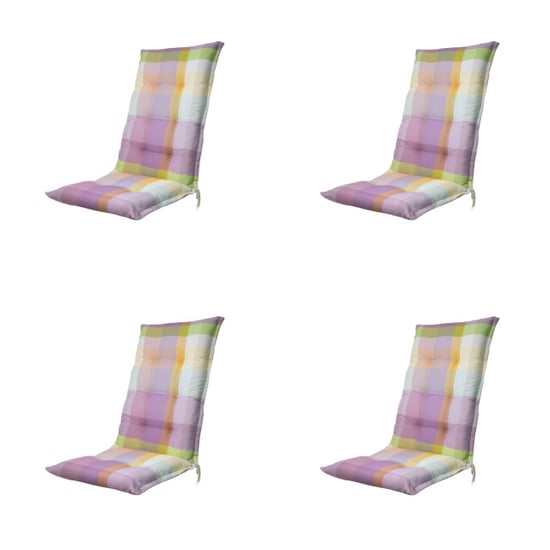 Madison tuinstoelkussen hoge rug sya purple ca. 123x50 cm set van 4 - Image 1