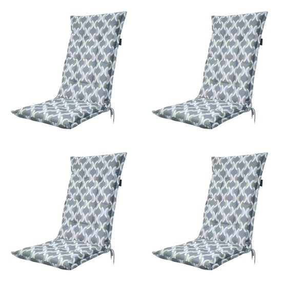 Madison tuinstoelkussen hoge rug trivia grey ca. 123x50 cm set van 4 - Image 1