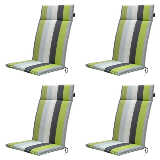 Madison tuinstoelkussen hoge rug victoria green ca. 120x50 cm set van 4 - Image 1