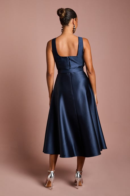 Petite Belted Twill Midi Dress - Image 3