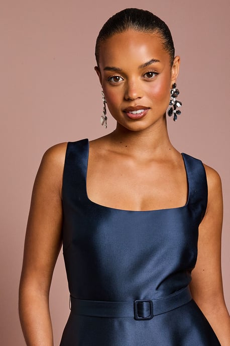 Petite Belted Twill Midi Dress - Image 4