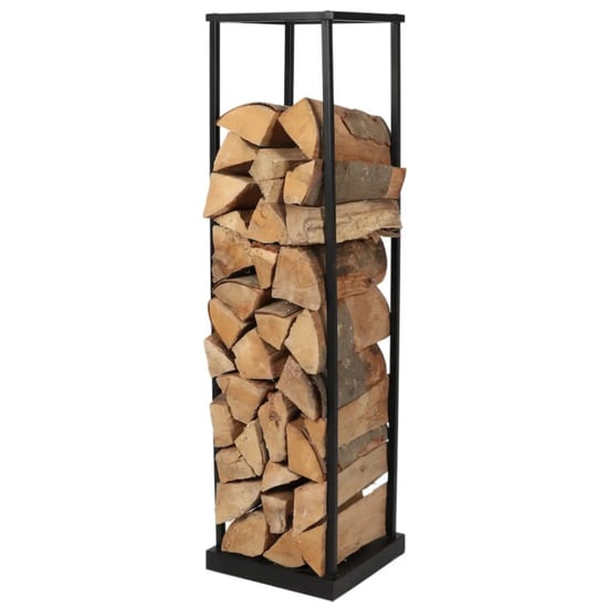 WDMT Metalen brandhoutrek 31,5 x 31,5 x 115 cm mat zwart - Image 2